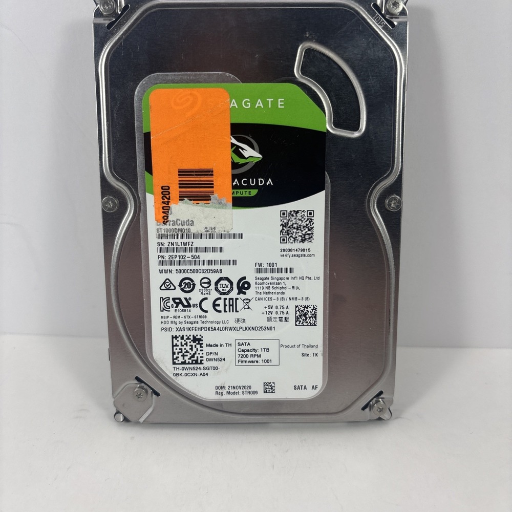 Seagate BarraCuda ST1000DM010 1TB SATA 3.5 HDD Hard Drive NOT TESTED